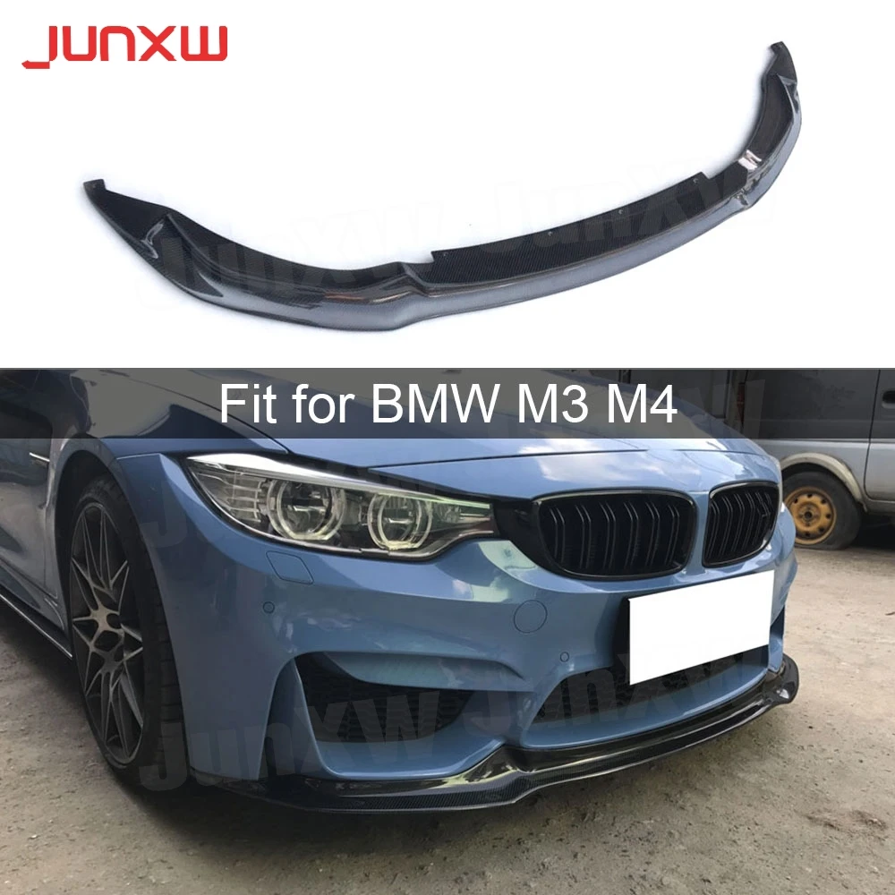 

For M3 M4 Carbon Fiber Car Front Bumper Lip Spoiler Trims for BMW 3 4 Serises F80 M3 F82 F83 M4 2014-2017 Car Decoration