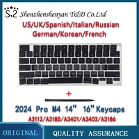 A3112 A3185 A3401 A3186 A3403 Keycaps For Macbook Pro 14" 16" M4 Keys Key Cap Repair set Late 2024  US UK Russian Spanish Korean