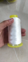 High Tenacity White & Black Polyester Sewing Thread - 1200 Meters (Raw white)