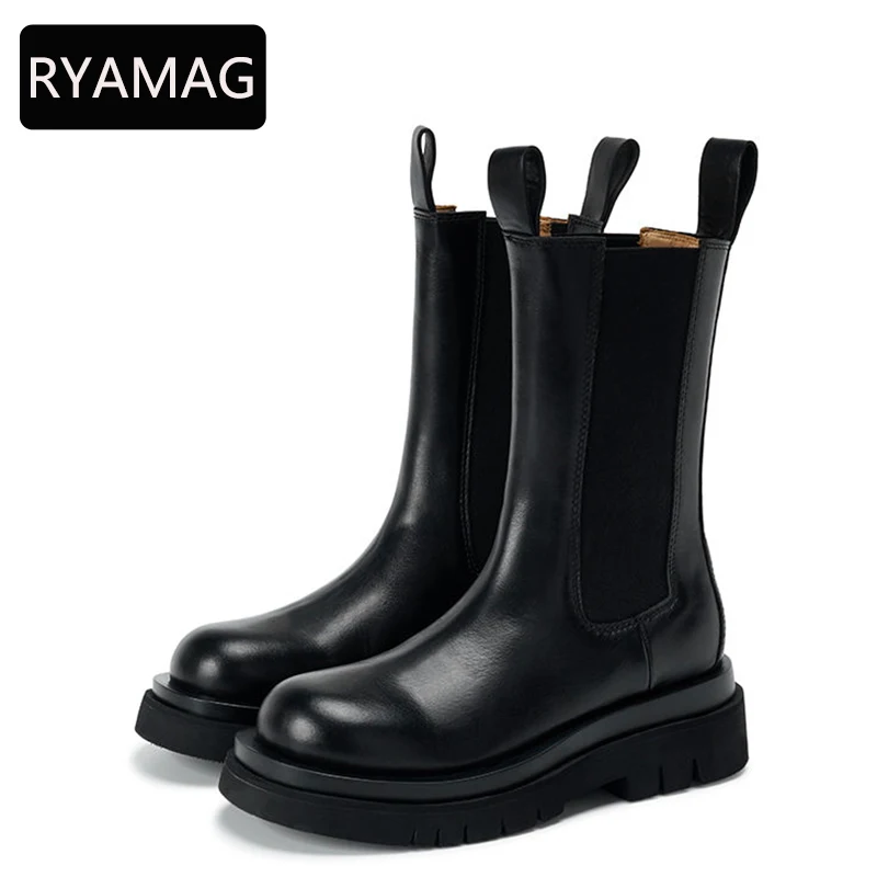 Women's Black Leather Rya Boots