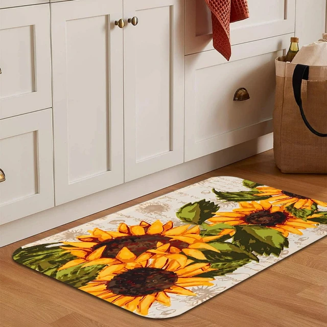 Tappetino da cucina con stampa girasole Set di tappeti zerbino tappeto antiscivolo per corridoio fattoria Home Office lavello lavanderia decorazione del pavimento 3