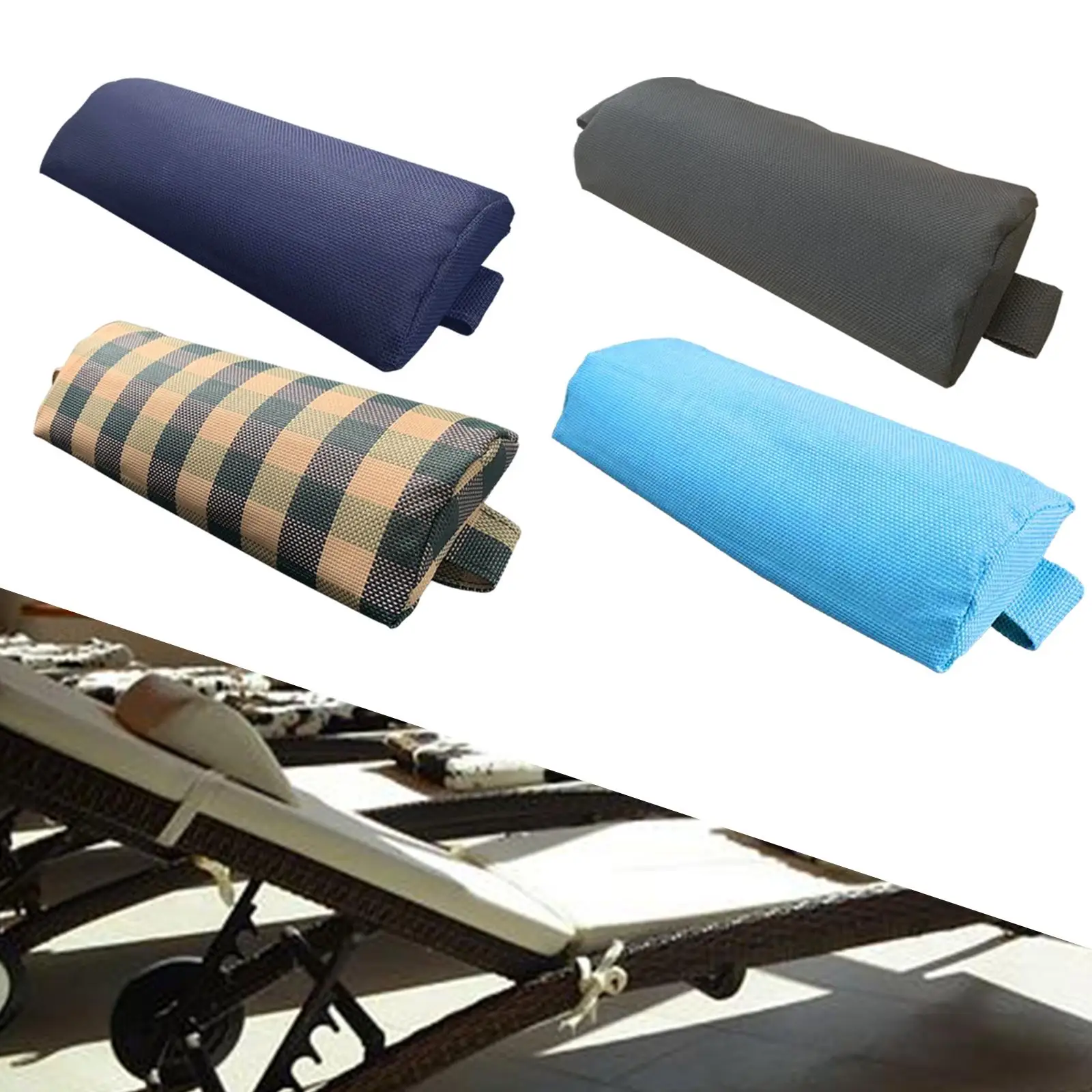 Comfortable Head Cushion Pad for Folding Lounger Garden Picnics Patio Headrest 2