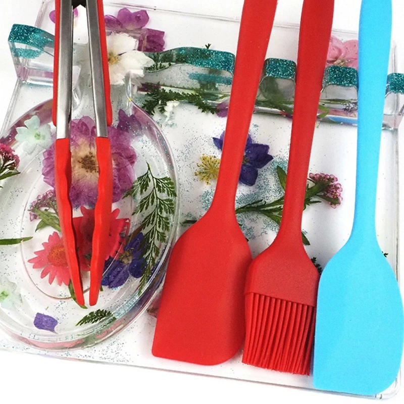 Y4QE Spoon Storage Tray Epoxy Resin Mold Tableware Rack Plate Silicone Mould DIY Crafts Home Decortaions Casting Tools