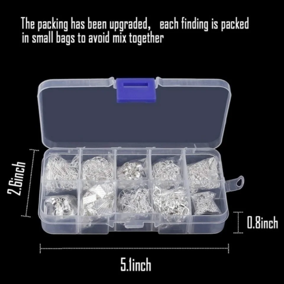 340 pcs chiusure per braccialetti,chiusure per collane,ciondoli per collane fai da te,gancio per chiusura a moschettone con pinza e pinzetta, 2 rotoli di cordoncino per collana,kit per gioielli