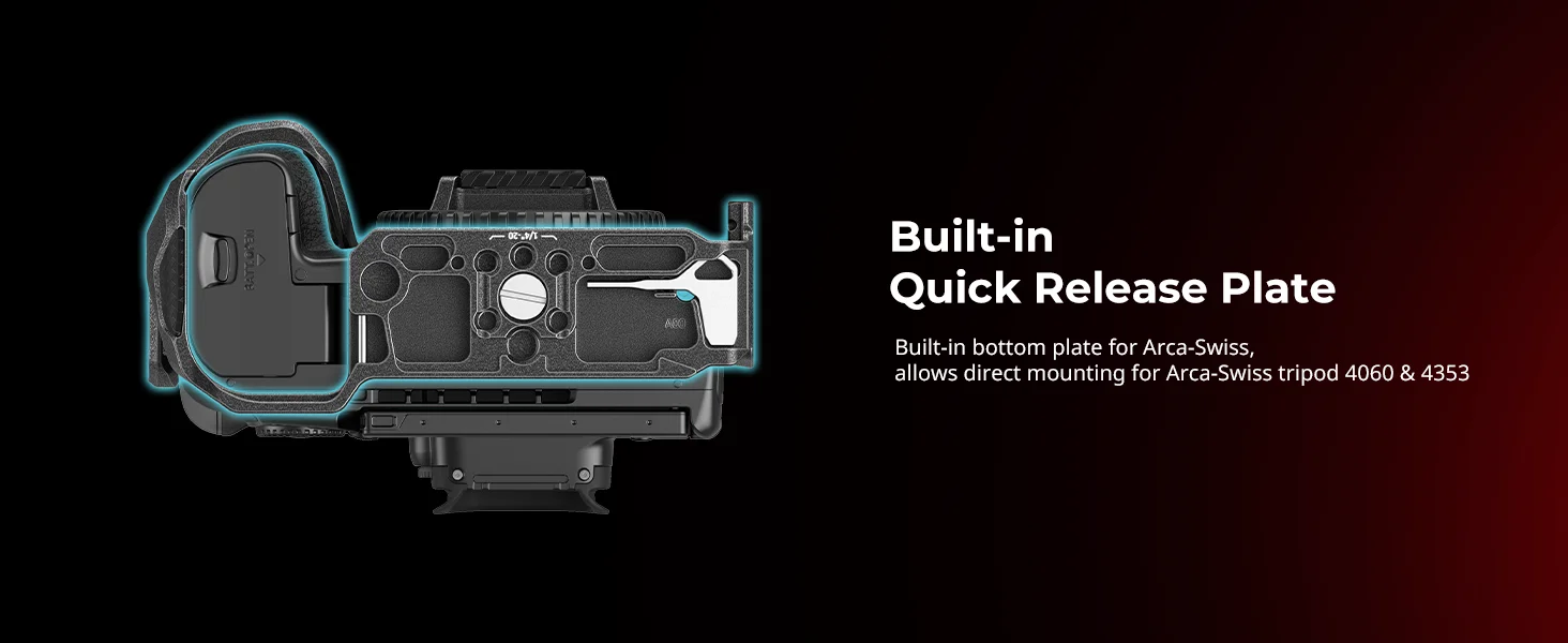 R5 Mark II "Black Mamba" Camera Cage for Canon EOS R5 Mark II, with Cold Shoe Qu