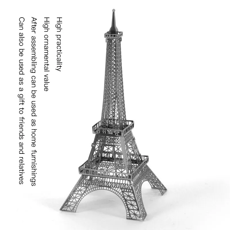 3D Metal Puzzle Eiffel Tower DIY Model Building Kit Adult Toys Birthday Gift