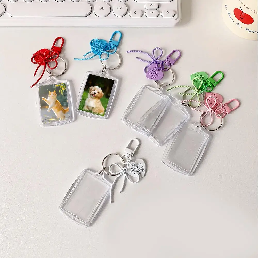 Transparent Photo Frame Keychain Bag Pendant ID Photo Frame Korean Version Key Chains Acrylic Cute Sweet Star Chasing Ornament