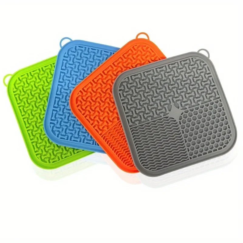 3Pcs Silicone Dog Licking Mats Set with Suction Cups-Slow Feeder Pet Placemats for Healthy Eating,Dog Feeders Supplies 5