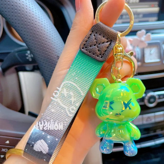 1pc Creative Tyrant Bear Epoxy Keychain For Keys Pendant, Trend Cartoon  Cool Boy Rich Bear, Animal Keyring Car Bag Doll Key Chain Gift