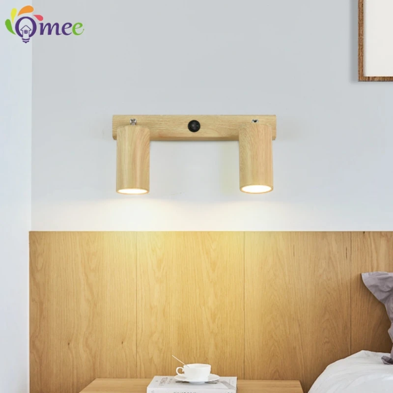 Light Luxury Modern Wood Decorative Wall Lamp Personalized Corridor Parlor Study Bedroom Bedside LED Lighting Fixtures Mirror La