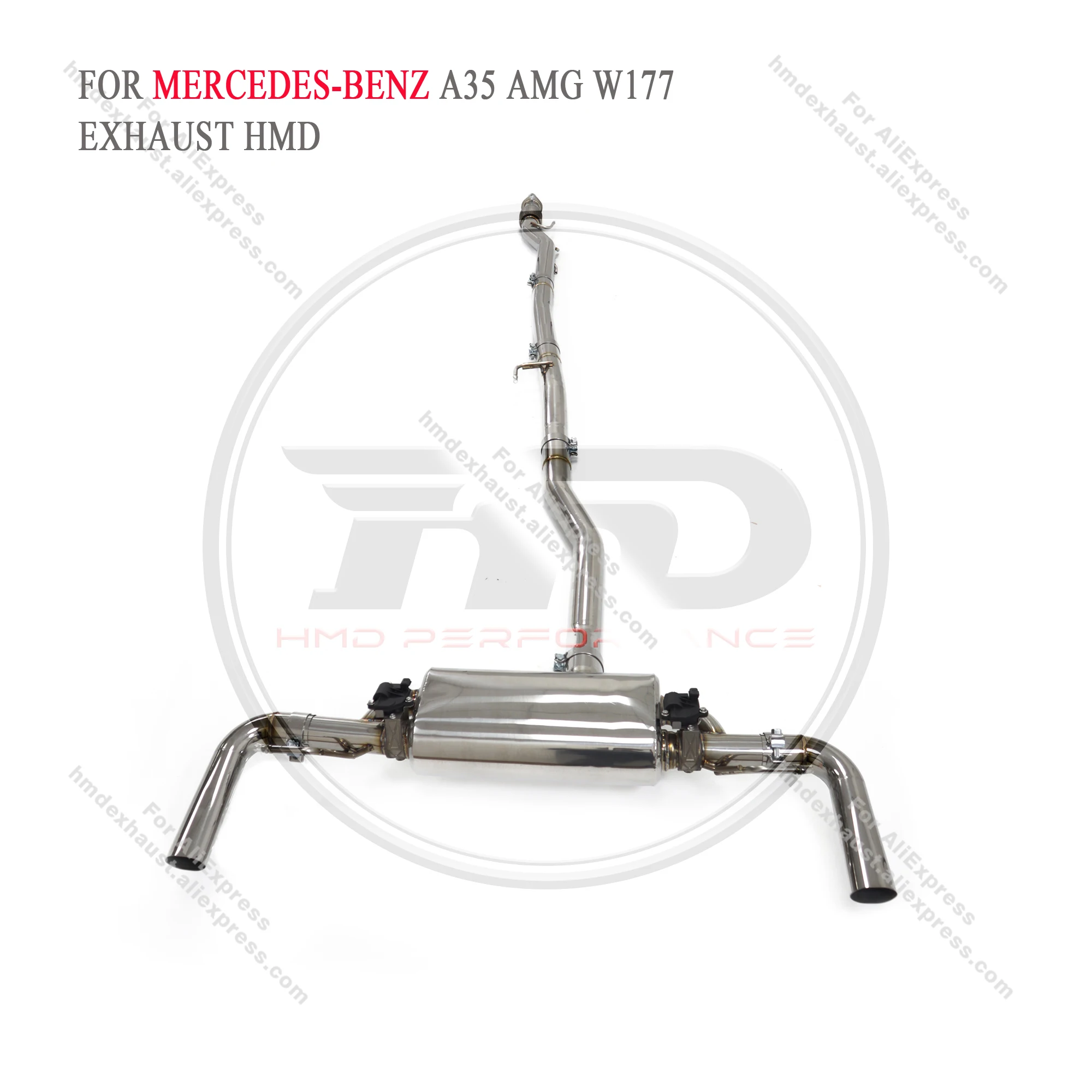 

Выхлопная система HMD из нержавеющей стали Catback для Mercedes Benz AMG A35 W177 2,0 T 2019 + глушитель с клапаном