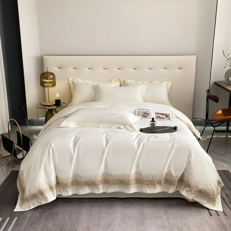 Bedding Set Luxury wide brimmed Embroidey Egyptian cotton Duvet Cover