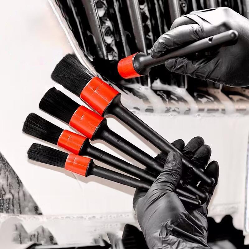 5PCS Car Detailing Brush Set Premium Fiber Multifunction Cleaning Brush For Cleaning Wheels Engine Interior Air Vents Wash Kit