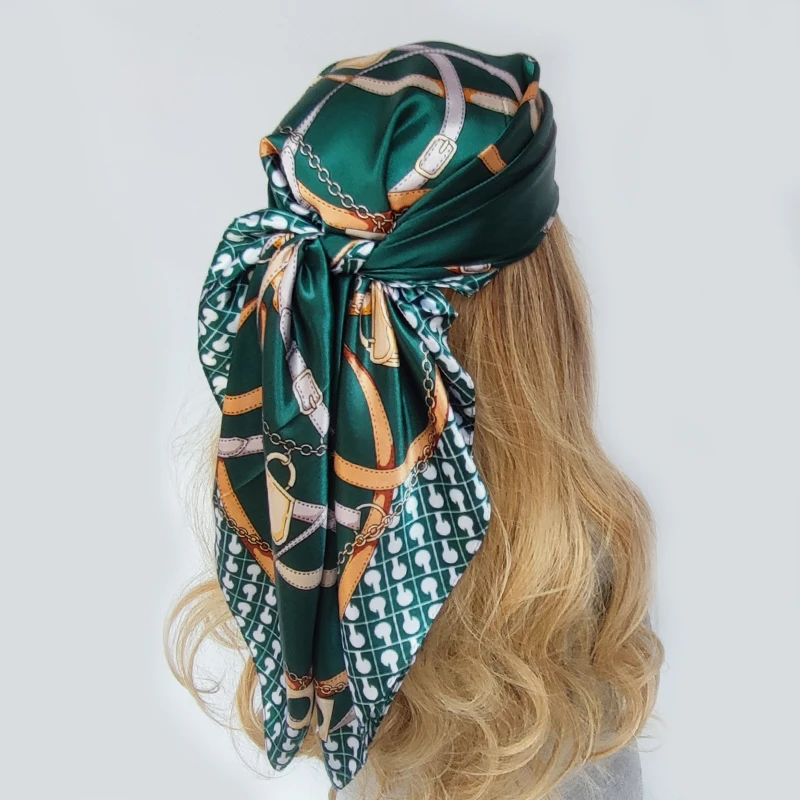 Lot De 3 Bandanas En Soie Pour Femme - Foulards 90x90 Cm - Accessoires Festival Et Quotidien
