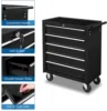 5-Drawer Rolling Tool Chest w/Lock & Key, Tool Storage Cabinet with Wheels, Top Cushion & Drawer Liners, Tool Organizer 4
