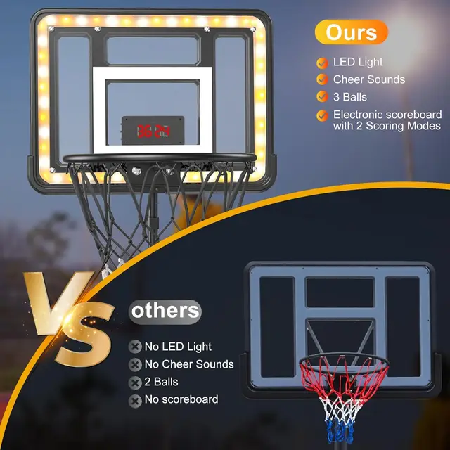 20075-33296a.jpg Adjustable Kids Basketball Hoop with Scoreboard & Timer, Indoor Outdoor Toy