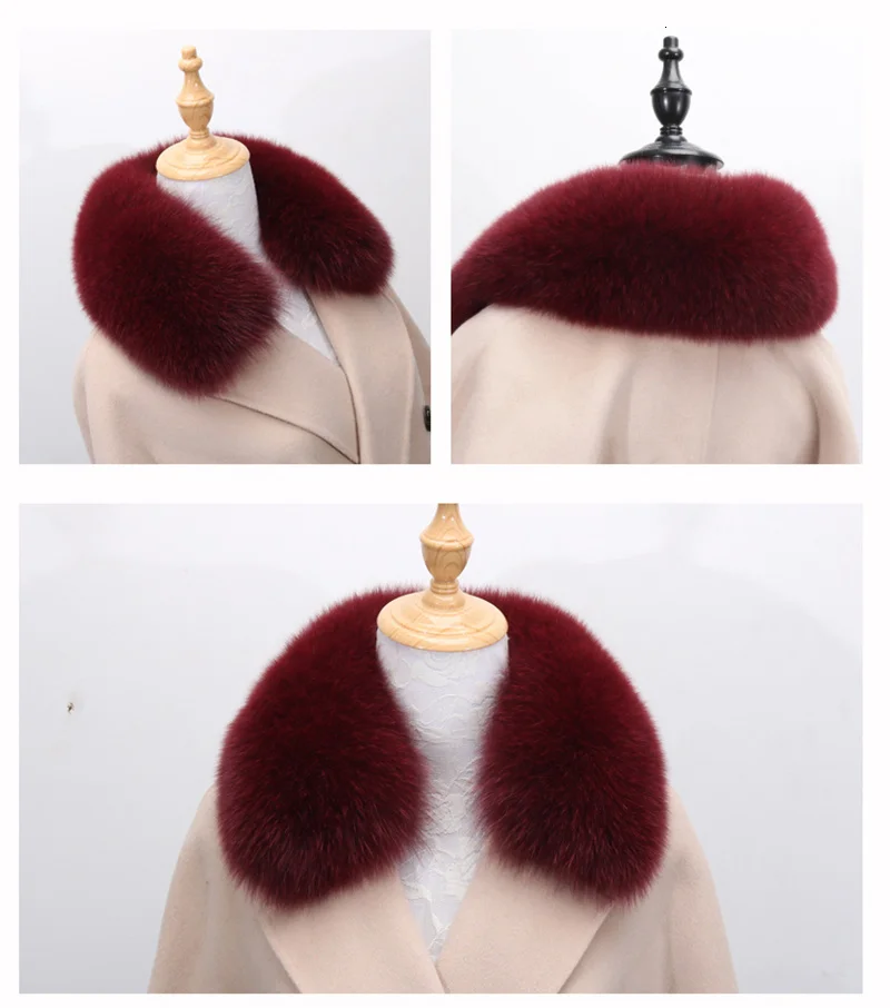 Echt fuchs Pelz kragen Frauen Natur pelz kragen für Kapuze Echt fuchs Pelz Weibliche Daunen jacke Mantel Pelz kragen Flauschige Pelz schals Schal – Detail 11