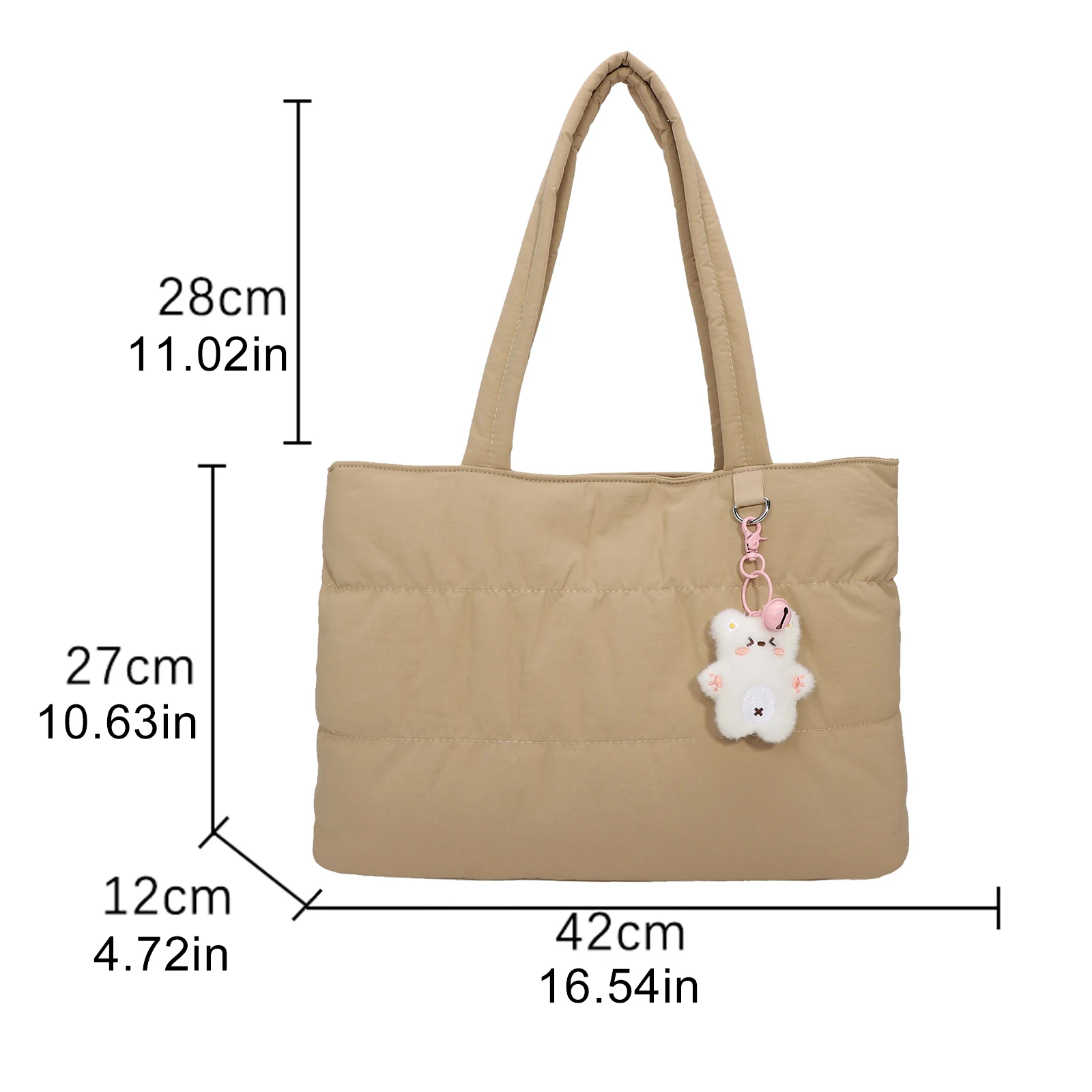 Women Quilted Shoulder Bag Lightweight Handbag with Compartment Underarm Bag for Travel Dating Shopping