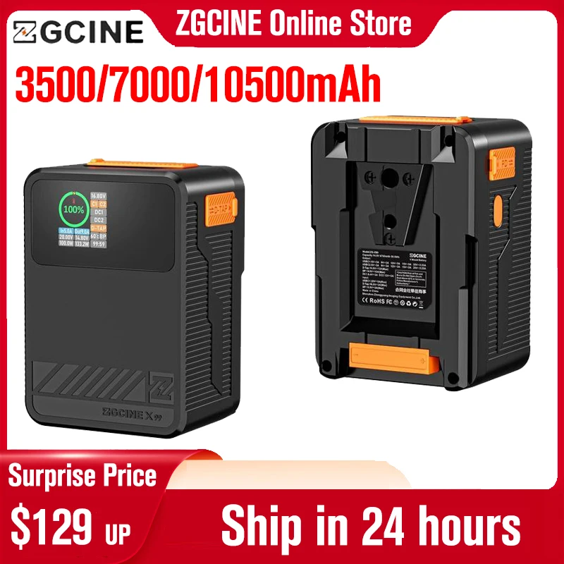

Аккумулятор ZGCINE X99 X50 X160 V-Mount, литиевый аккумулятор с V-образным замком, дополнительная батарея для цифровой зеркальной камеры, видеокамеры, монитора, видеосъемки