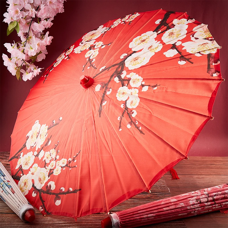Silk Cloth Women Chinese Style Umbrella Cherry Blossoms Ancient Dance Umbrella Photography Ancient Style Dance