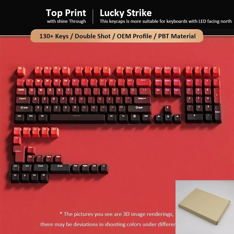 Lavender Top Print RGB Backlit OEM Profile PBT Double Shot Keycap Set (135 Keys)