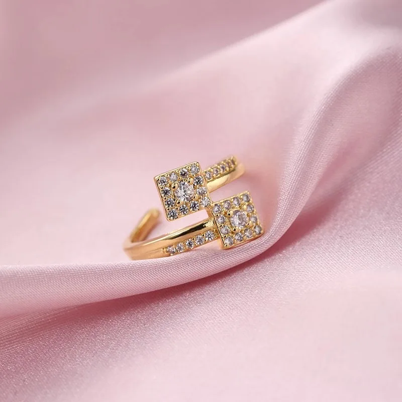 Adjustable Size Stainless Steel Rings For Women Engagement Wedding Ring Jewelry Accessories