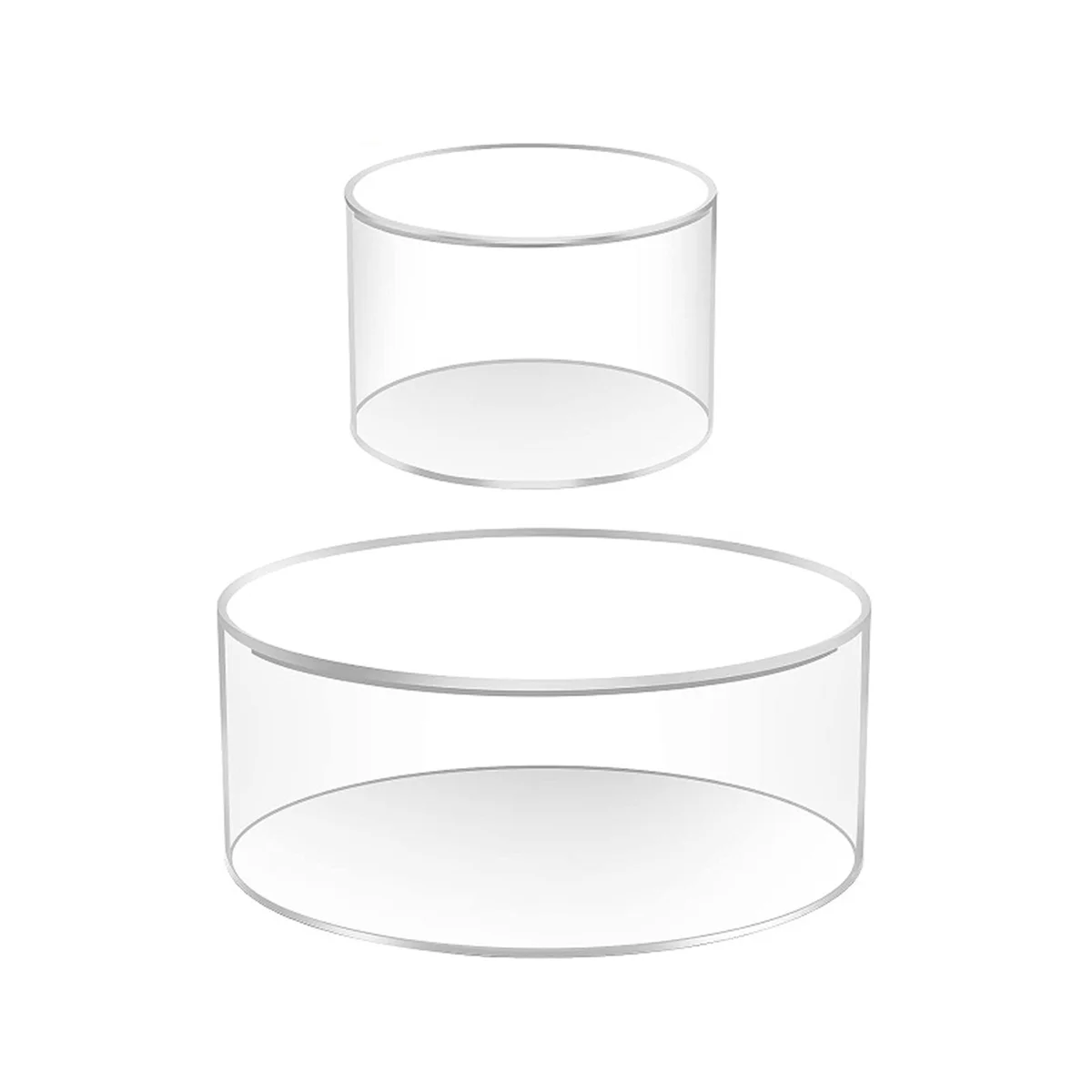 

2Pcs Acrylic Fillable Cake Display Board Clear Round Fillable Cake Stand Display Box for Wedding Birthday Party