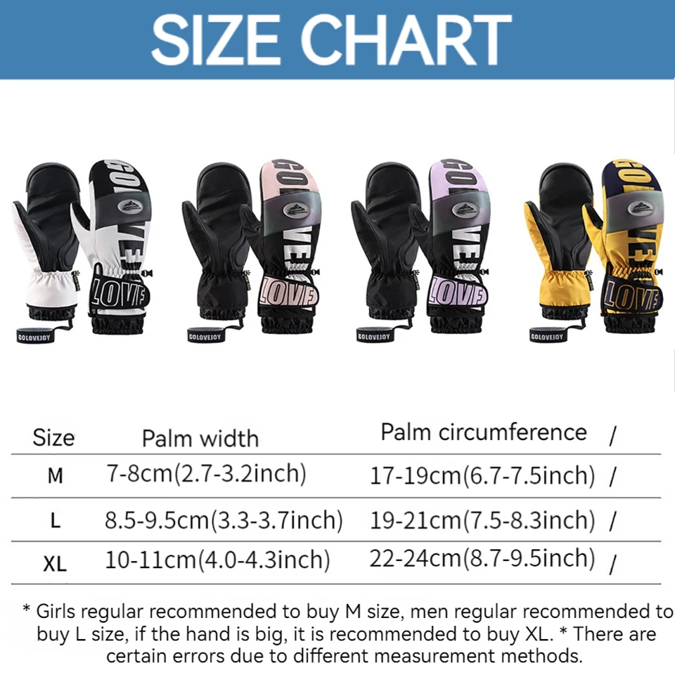 LOOGDEEL Winter Warmth Skiing Gloves Men Women Waterproof Windproof Touch Screen Cycling Motorcycle Bicycle Snowboard Ski Gloves 6