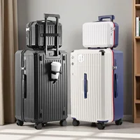 Valise épaisse de très grande capacité, ensemble ABS + PC, boîtier de chariot, Interface de chargement USB, roues universelles, bagages 2