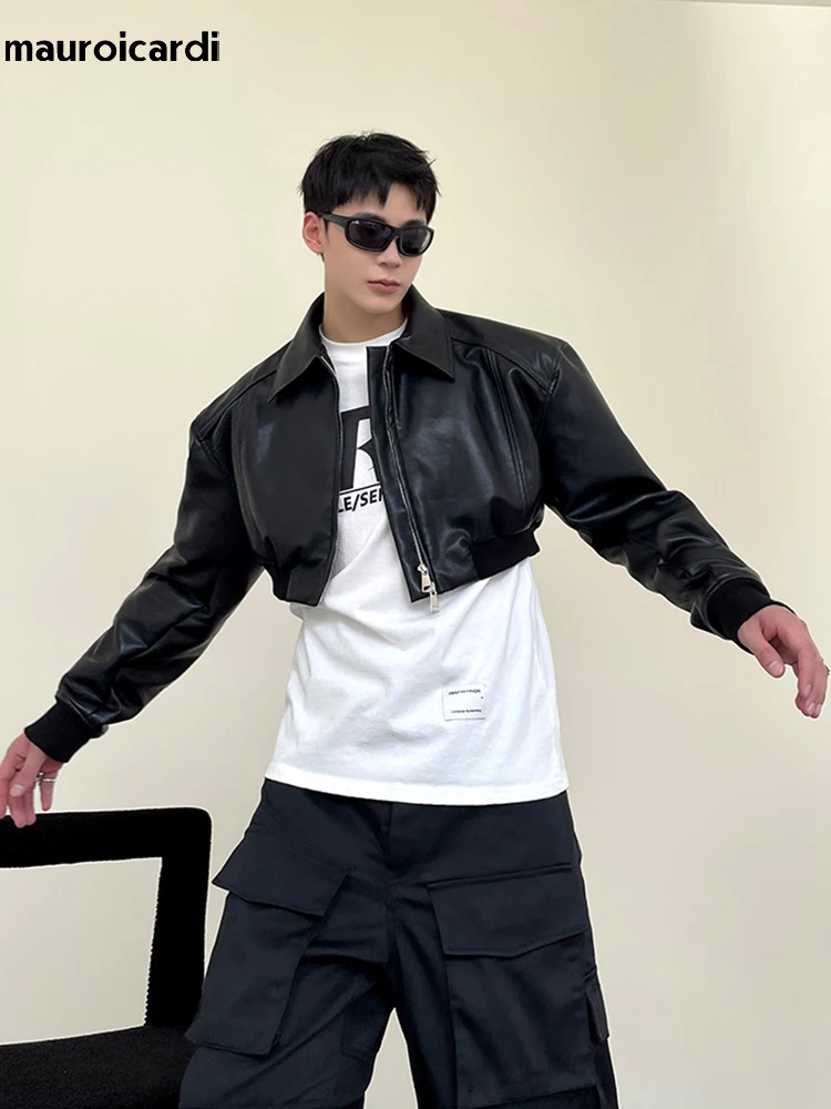 Leather Jacket Outfit Hombre 80 Mauroicardi Spring Autumn Cropped