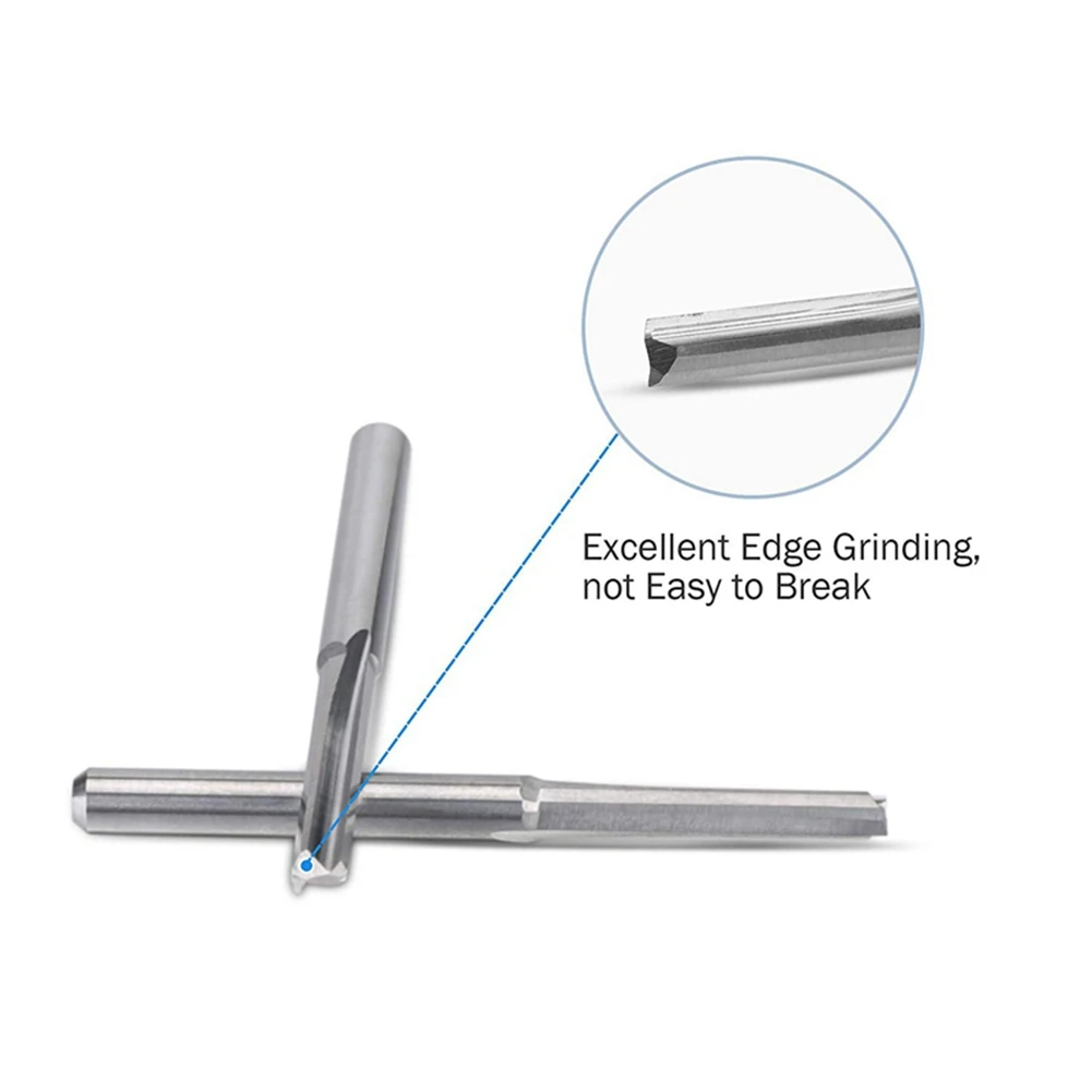 2 Flute Cnc Router Bits 3.175Mm Straight Slot Tungsten Steel Milling Cutter for Wood Plastic 10Pcs