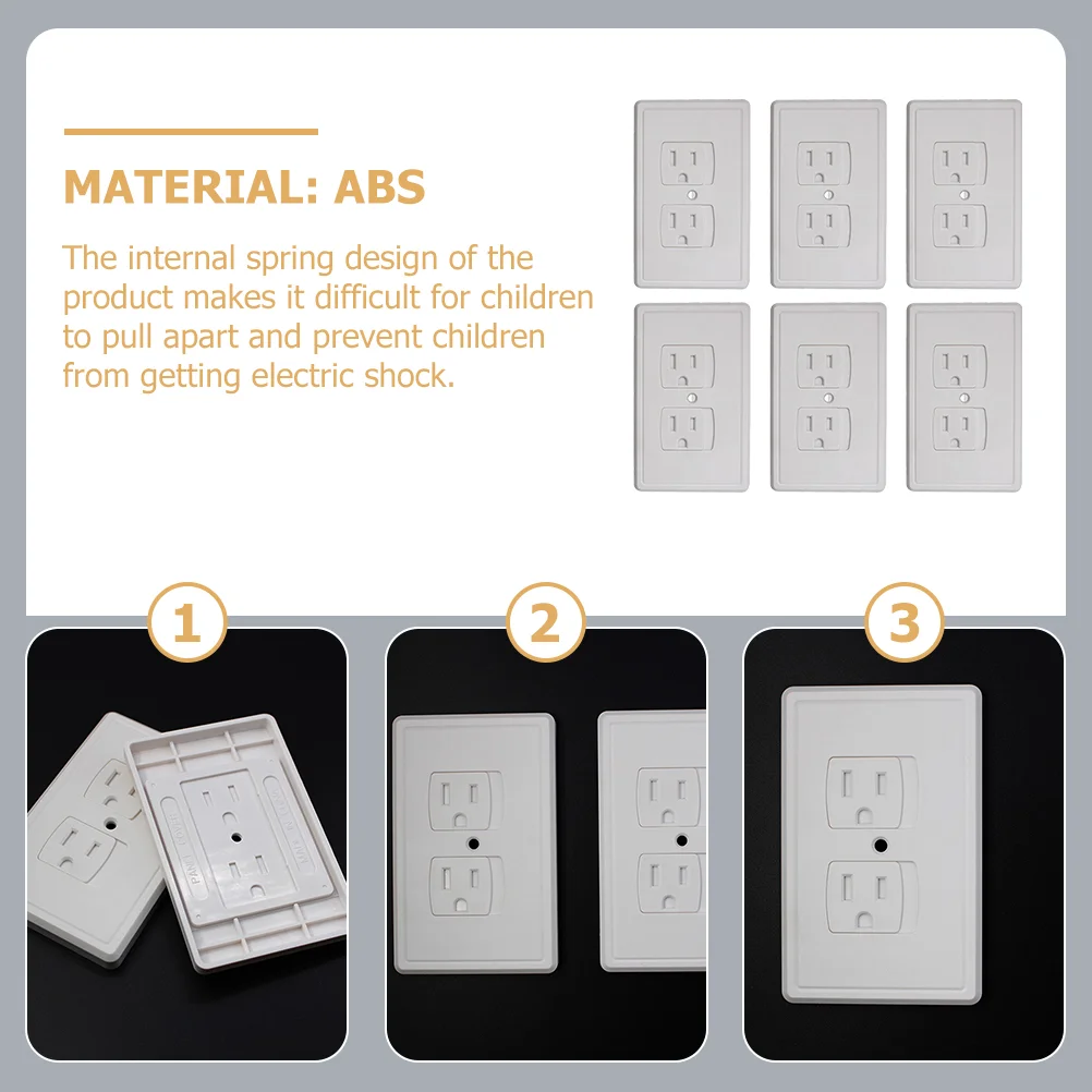 전기 충격 방지 소켓 커버, 벽 플러그 플레이트, 방수 콘센트 커버, 어린이 안전 플레이트,  보호, 6 개