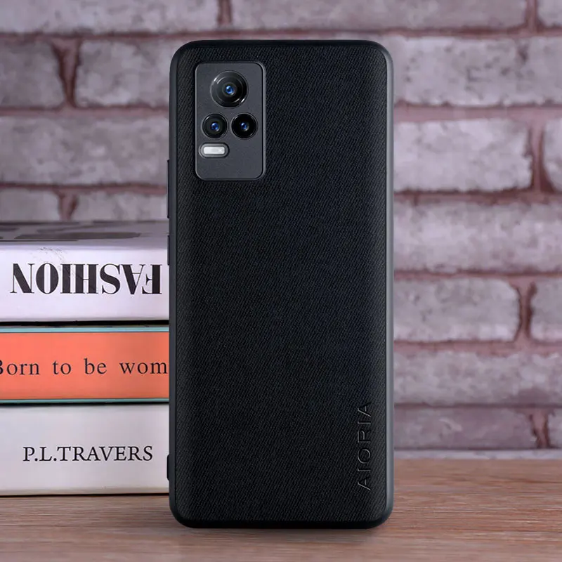 Luxury Textile Leather Skin Soft TPU Hard Phone Case Cover
