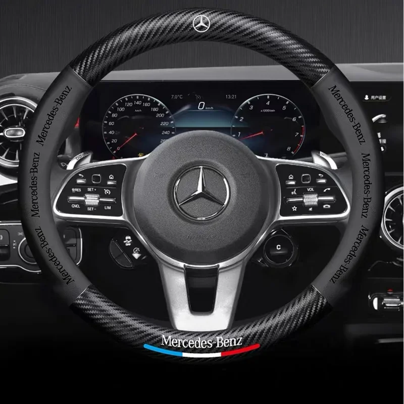 Car Steering Wheel Cover Anti Slip Protection Cover For Mercedes Benz W203 W204 W205 W206 W212 CLK GLA B C E S Class Accessories 1