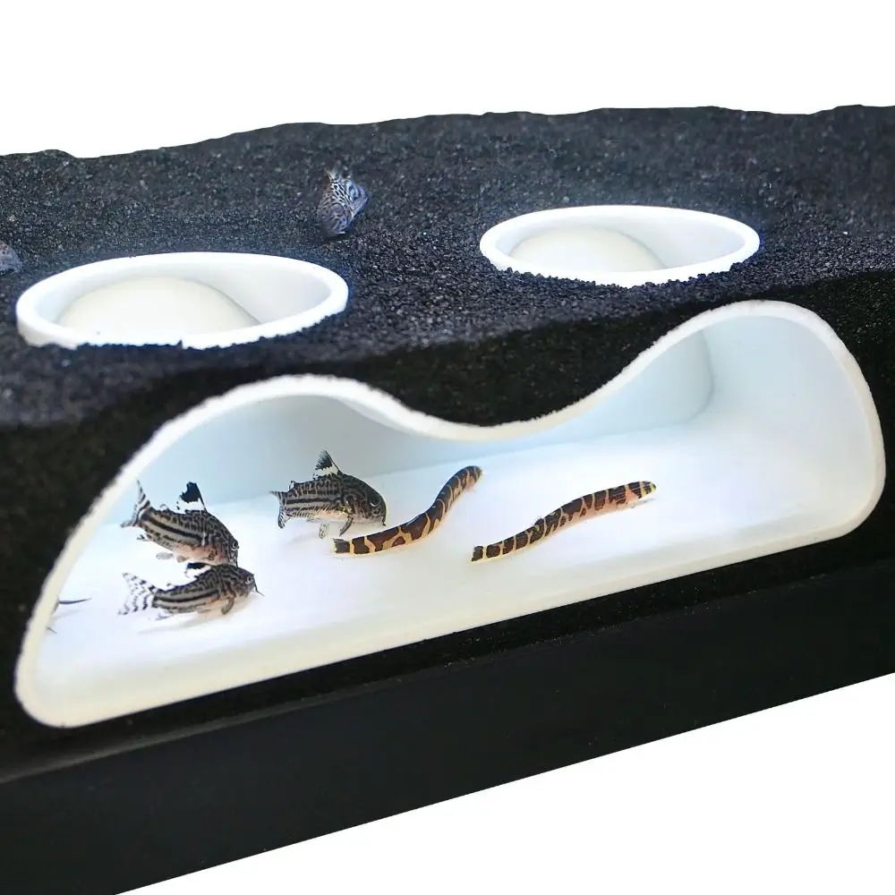Multifunctional Aquarium Underground Tunnel Cave Curve Fish Tank Decoration Two Hole Fish Tank Decor Under Gravel Tunnel 2
