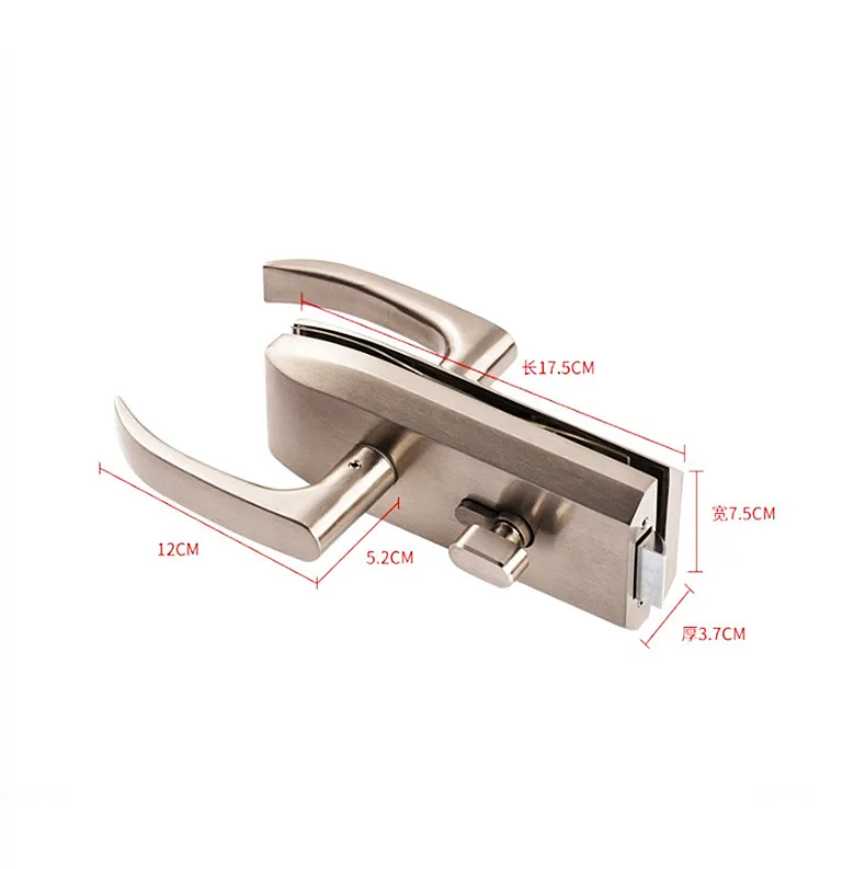 Description Picture 6 of itemHigh Quality Glass Door Lock Office Stainless Steel Handle Door Lock Bathroom Balcony Glass Clip Lockset Home Security Hardware