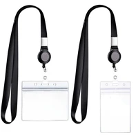1pc Transparent Staff ID Work Card Cover with Lanyard Exhibition Name Badge Holder Neck Strap Pass Access Bus Card Sleeve Case 1