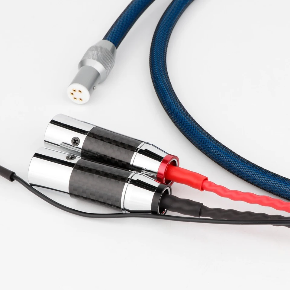 6N OFC銀シールド再被覆ケーブル、アース線付きフォノライン、5ピンDIN