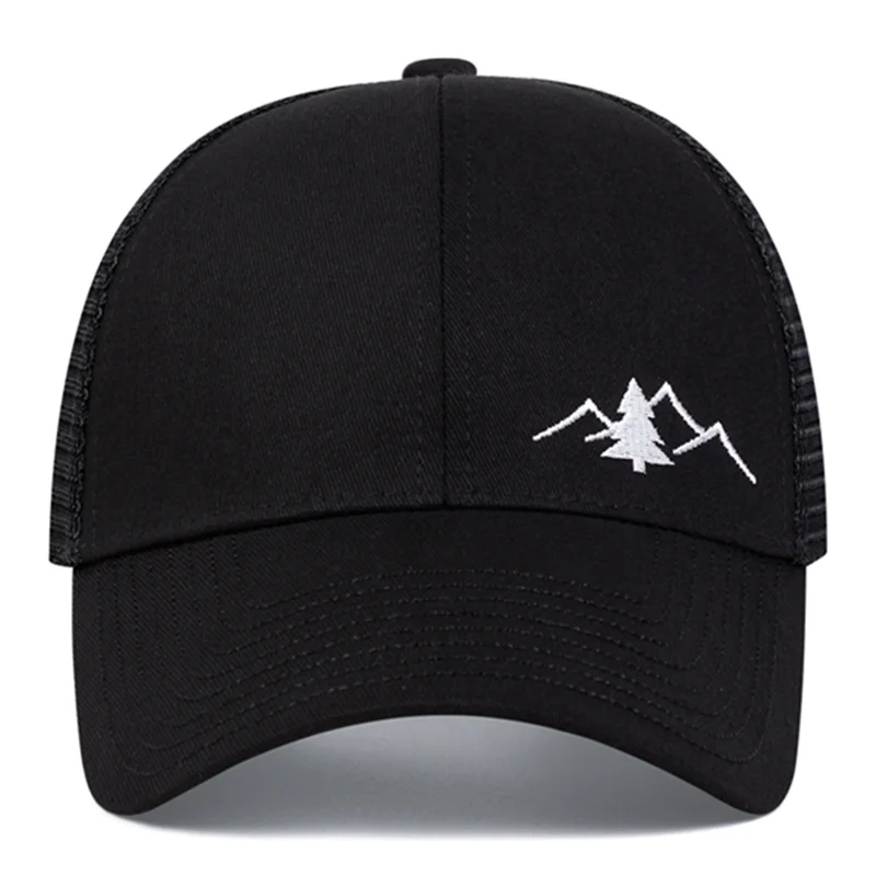 Fashion Mountain Embroidery Baseball Cap Summer Breathable Mesh Caps adjustable Hip Hop Trucker Hats Men Women Outdoor sun Hats 4
