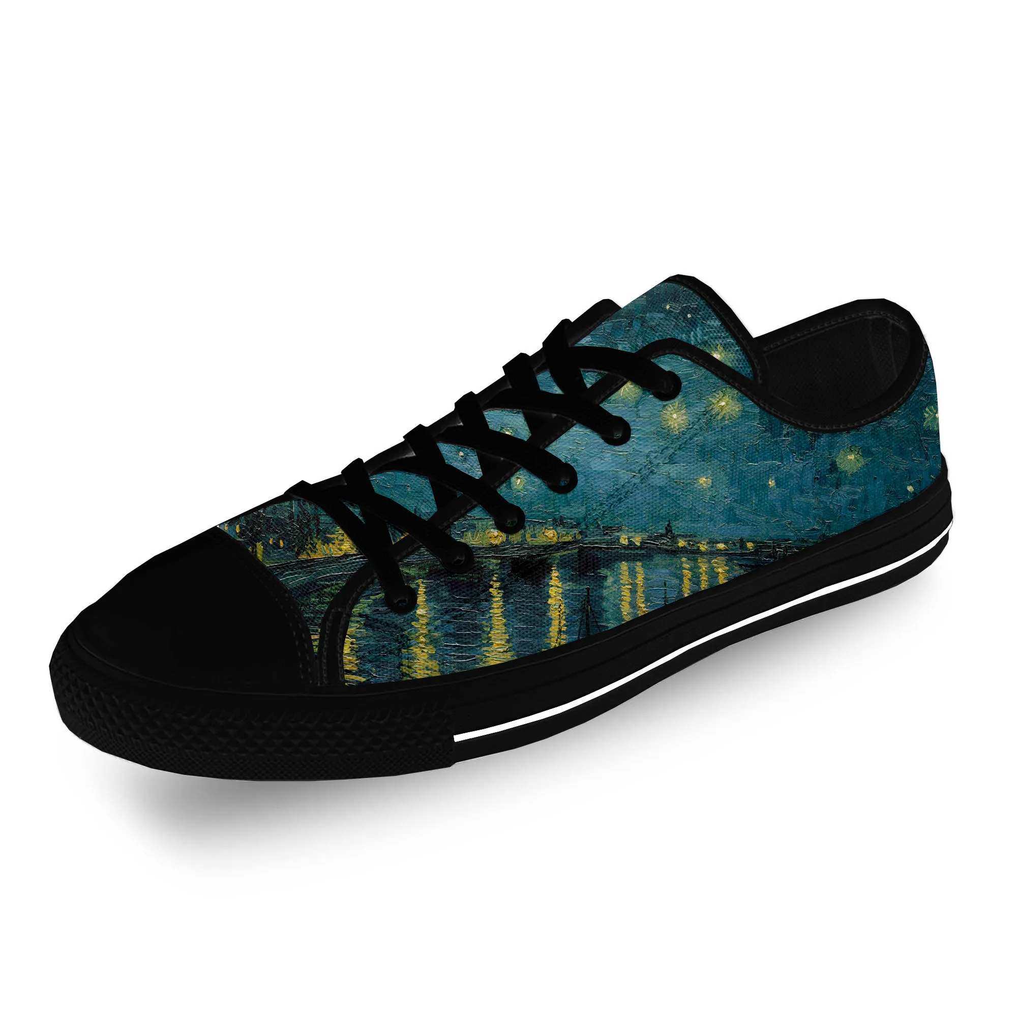 

Van Gogh Oil Painting Aesthetic Starry Night Casual 3D Print Low Top Canvas Shoes Men Women Lightweight Breathable Sneakers