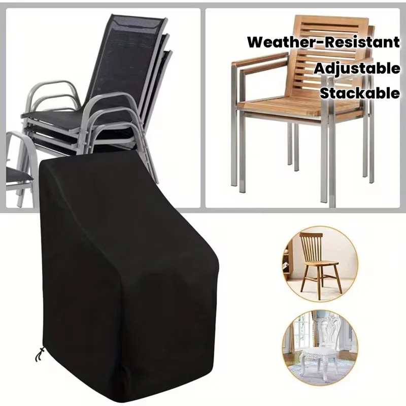 Heavy-Duty Stacking Outdoor Chair Cover with Adjustable Drawstring
