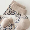 5Pairs/Lot Cute Bear Plaid Baby Socks Spring Autumn Soft Cotton Kids Middle Tube Socks For Boys Girls Casual Sports Sock 6