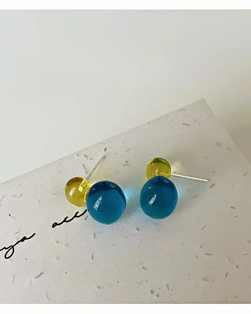 2026 Kontrastfarbene, hochtransparente Harz-Ohrstecker | Koreanischer Niedlicher Stil, hypoallergen | Weihnachtlicher Bohemian-Party-Schmuck – Detail 19