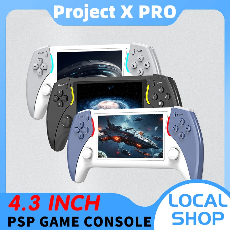 Coopreme Project X Pro 64G Portable Pocket Video Game Console 4.3” IPS Screen High-Defintion IPS Screenhandheld Game Console