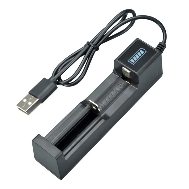 USB Battery Charger 1 Slot Universal Quick Charging Rechargeable Lithium Battery Charger for 18650 26650 14500 16340 usb battery charger
