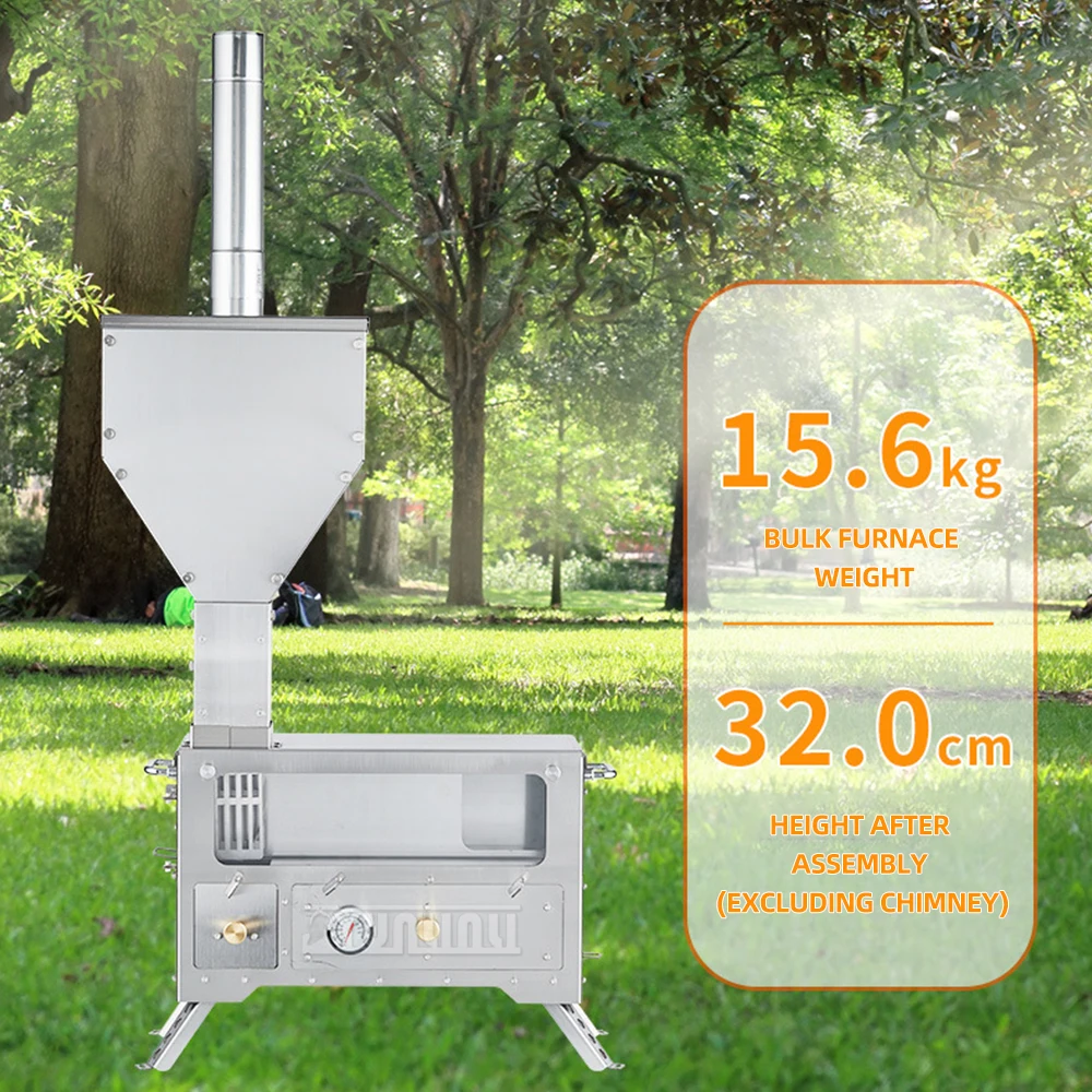Particles Heating Stove Portable Outdoor Stainless Steel Wood Heater Stove Multifunctional Firewood Stove 2