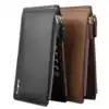 Casual Multi-Card Double Zipper Long Men's Wallet Multi-Function Ultra-Thin Bank Card Holder Large Capacity Bifold Clutch Bag 6