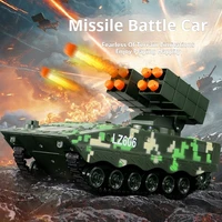 New Remote Control 2.4g Battle Tank Military Missile Launcher Electronic Acousto Optic Rc Kids Toy Shoot Bulletstank Model Gifts 2