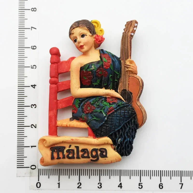 Ballerino di Flamenco 3D spagnolo frigorifero magnete collezione souvenir. Adesi