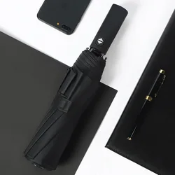 Windproof Double Layer Luxury Automatic Umbrella - Large, Durable, and Stylish (Black)